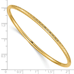 10k 3mm Diamond-cut Tube Slip-on Bangle