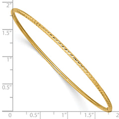 10k 2mm Diamond-cut Tube Slip-on Bangle