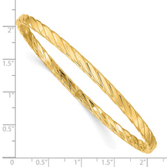 10K 4mm Textured Twist Slip-on Bangle