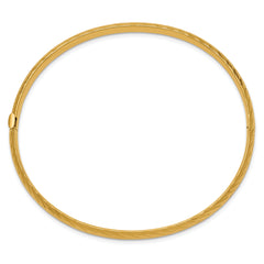 10k 3/16 Textured Hinged Bangle