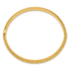 10k 5/16 Diamond-cut Fancy Hinged Bangle Bracelet