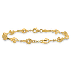 10k Polished and Lasered Spiral Link 7.25in Bracelet