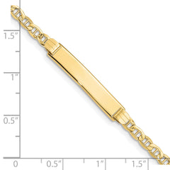 10k Semi-solid Anchor Link ID Bracelet