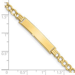 10k Semi-solid Curb Link ID Bracelet