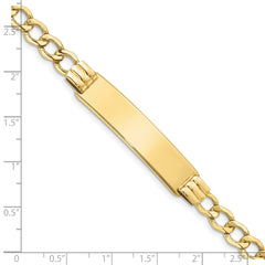 10k Semi-solid Curb Link ID Bracelet