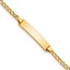 10K Semi-Solid Chain/Solid Plate Cuban Link 20x4.5mm Plate 5.5 inch Baby/Child ID Bracelet - 6 in