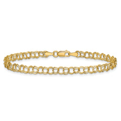 10k Hollow Double Link Charm Bracelet