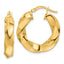 10ky Polished 5.25mm Hollow Twisted Round Hoop Earrings