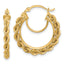 Rope Hoop Earrings in 10K Yellow Gold, 25mm Diamond-Cut - Sophia Jewelers
