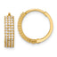 10K Polished 4mm CZ Hinged Hoop Earrings