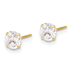 10K Polished 5mm CZ Stud Post Earrings
