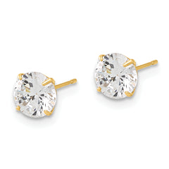 10K Polished 6mm CZ Stud Post Earrings
