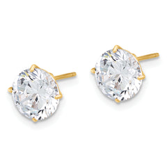 10K Polished 8mm CZ Stud Post Earrings
