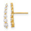 10K Polished Curved Bar CZ Post Earrings