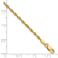 10k 2.25mm Extra-Light D/C Rope Chain Anklet