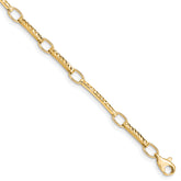 10k Polished and Textured Fancy Link Bracelet