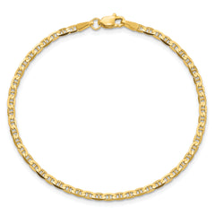 10k 2.4mm Concave Anchor Chain Anklet