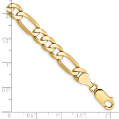 10K 7mm Flat Figaro Chain