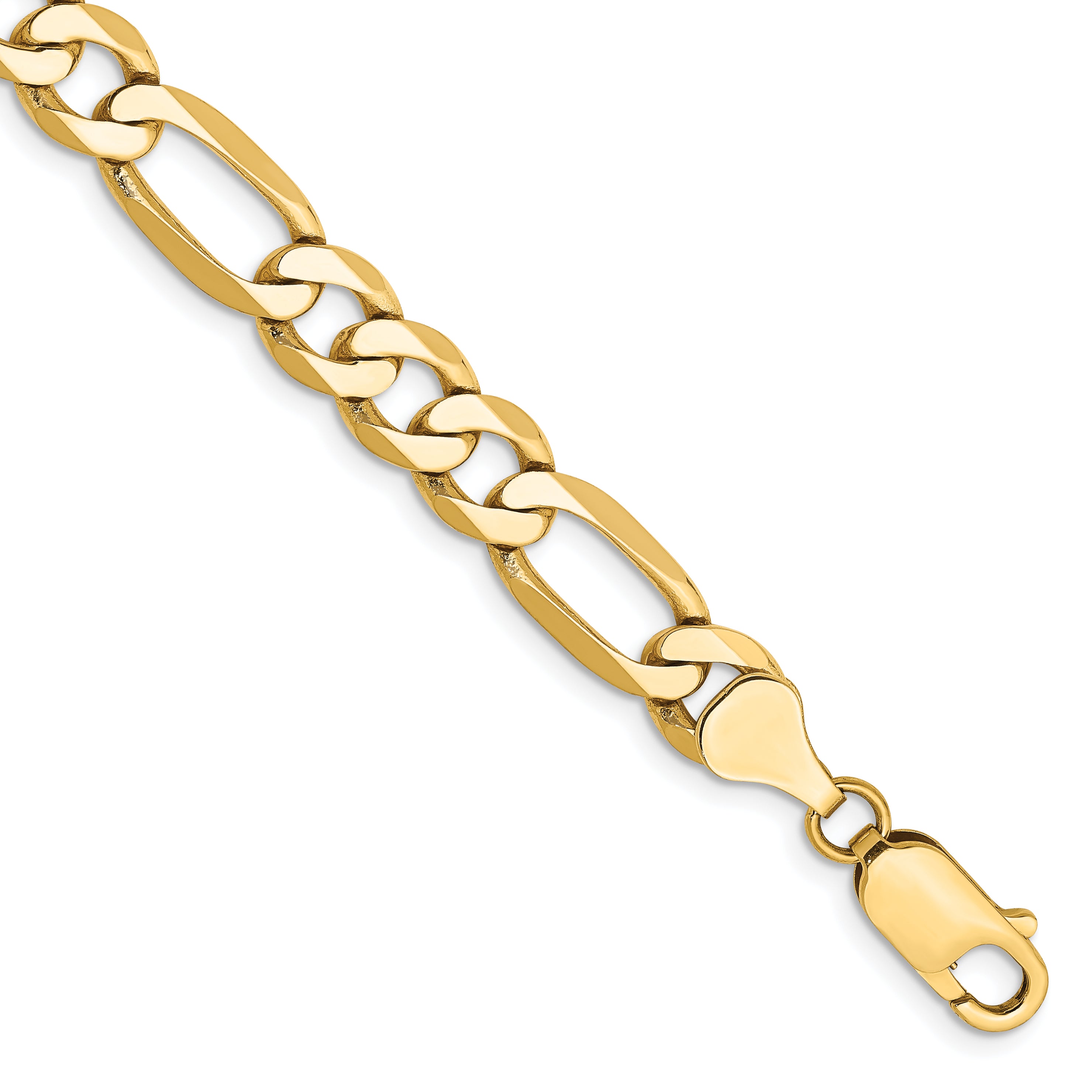 10K 7mm Flat Figaro Chain