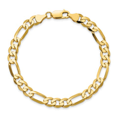 10K 7mm Flat Figaro Chain