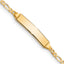 10K Solid Chain/Solid Plate Figaro Link 19.5x4mm Plate 5.5 inch Baby/Child ID Bracelet - 5.5 in