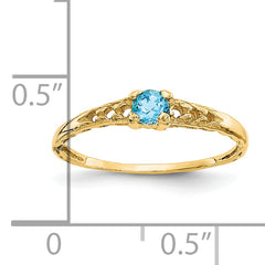10k Madi K 3mm Blue Topaz Birthstone Baby Ring