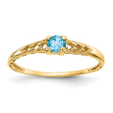 10k Madi K 3mm Opal Birthstone Baby Ring