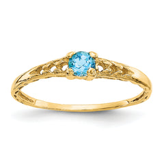 10k Madi K 3mm Opal Birthstone Baby Ring