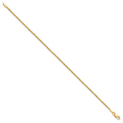 10k 1.5mm Diamond-cut Rope Chain Anklet