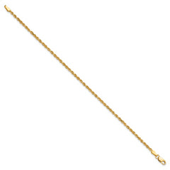 10k 2mm Diamond-cut Rope Chain Anklet