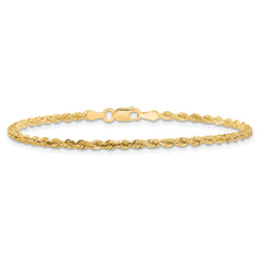 10k 2.25mm Diamond-cut Rope Chain Anklet