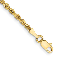 10k 2.25mm Diamond-cut Rope Chain Anklet