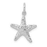10k White Gold Polished 3-Dimensional Starfish Pendant