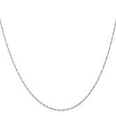 10K White Gold 1.0mm Singapore Chain Necklace - view 2
