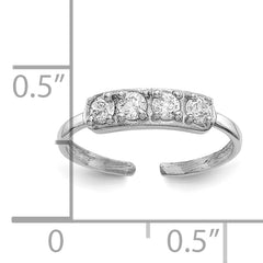10K White Gold CZ Toe Ring