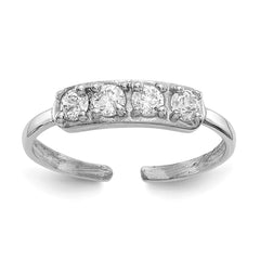 10K White Gold CZ Toe Ring