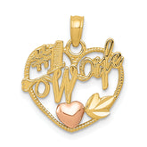 10k Two-tone #1 WIFE Heart Pendant