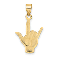 10k Polished I Love You Hand/Sign Language Charm