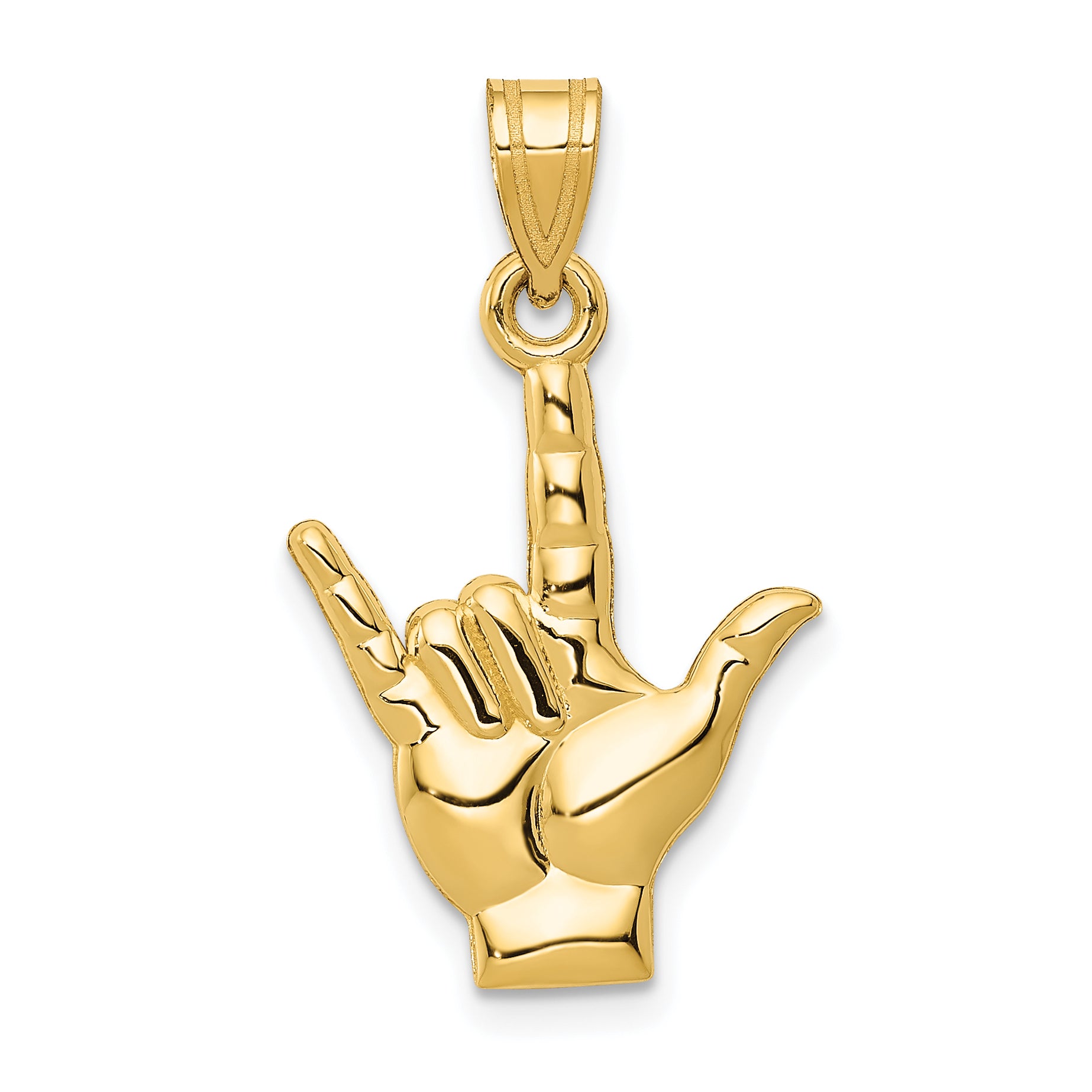 10k Polished I Love You Hand/Sign Language Charm