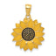 Enameled Sunflower Pendant in 10K Yellow Gold, 24mm - Sophia Jewelers