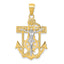 Mariner's Crucifix Pendant in 10K Two-Tone Gold, 33mm - Sophia Jewelers
