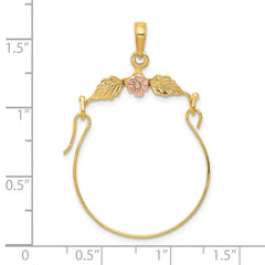 10k Two-tone Leaves w/Flower Charm Holder