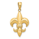 10k Medium Fleur-De-Lis Pendant