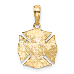 10k Fire Dept Shield Pendant