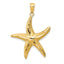 Large Starfish Pendant in 10K Yellow Gold, 34mm Diamond-Cut - Sophia Jewelers