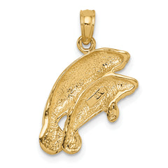 10K Double Manatee Pendant