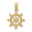 10K Ship Wheel Pendant