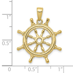 10K 3D Ships Wheel Pendant