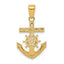 Mariner's Cross Anchor Pendant in 10K Yellow Gold with Ship's Wheel - Sophia Jewelers