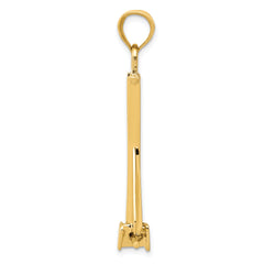 10K 3D Moveable Anchor Pendant